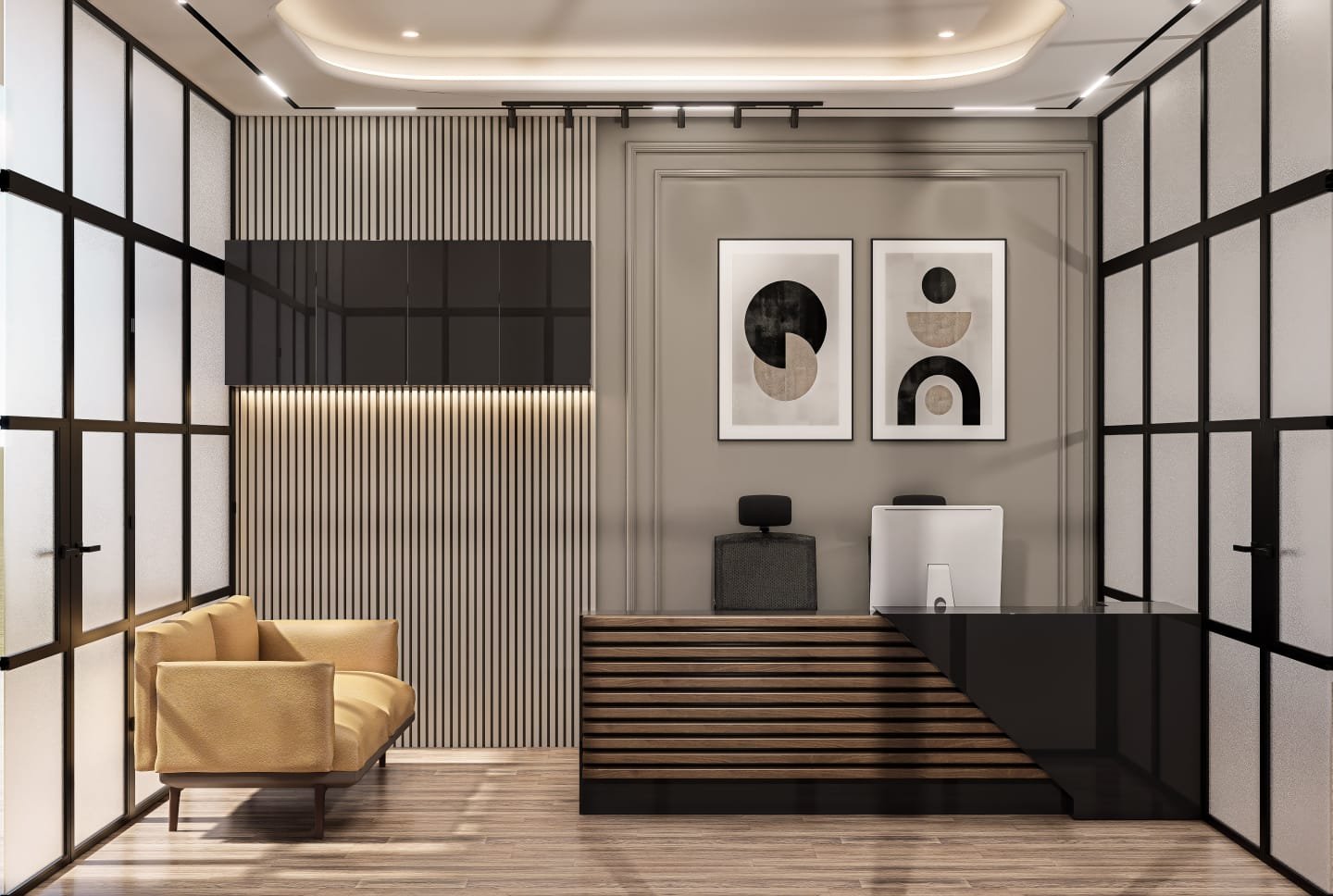 Interior woodwork and furniture design sample